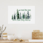 緑の松の森の木が必要 ポスター (キッチン)