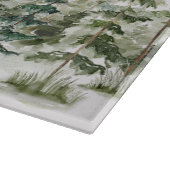 緑の松の森の森の森の中の水彩小屋 カッティングボード (角)