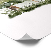 緑の松の森の森の森の中の水彩小屋 ポスター (角)