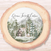 緑の松の森の森の森の中の水彩小屋 マグネット