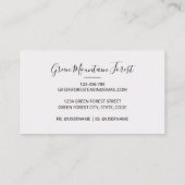 緑の松の森の森の森の中の水彩小屋 名刺 (裏面)