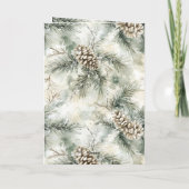 緑の松ぼっくり クリスマス カード (裏面)