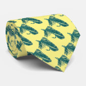 – 緑の松花のぼり、フライ釣り、ハエ結び絵 ネクタイ (ロール)