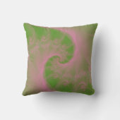 緑の枕にピンクのツイスト クッション (裏面)