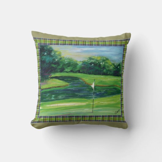 緑の枕 クッション (正面)