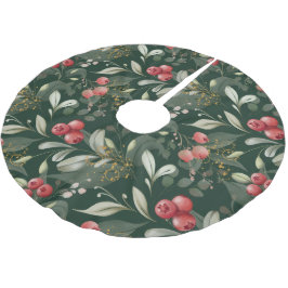 緑の果実伝統的クリスマスダークグリーン ブラッシュドポリエステルツリースカート