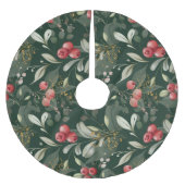 緑の果実伝統的クリスマスダークグリーン ブラッシュドポリエステルツリースカート (正面)