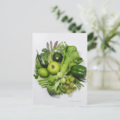 緑の果物と野菜の選択。 ポストカード (スタンド正面)