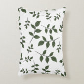 緑の枝が白離れい葉 アクセントクッション (正面(垂直))