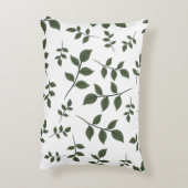 緑の枝が白離れい葉 アクセントクッション (裏面(縦))