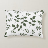 緑の枝が白離れい葉 アクセントクッション (裏面)