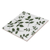 緑の枝が白離れい葉 タイル (側面)