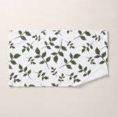 緑の枝が白離れい葉 バスタオルセット (ハンドタオル)