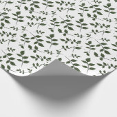 緑の枝が白離れい葉 ラッピングペーパー (角)