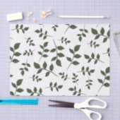 緑の枝が白離れい葉 薄葉紙 (クラフト)