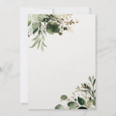 緑の枝とクリーム結婚ズ 招待状 (裏面)