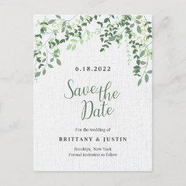 緑の枝と葉 案内ポストカード