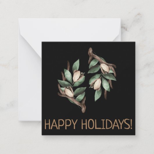 緑の枝はがき付きアントラー ノートカード (正面)