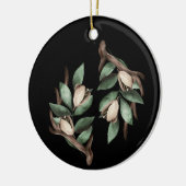 緑の枝を持つアントラー セラミックオーナメント (左)