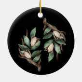 緑の枝を持つアントラー セラミックオーナメント (裏面)