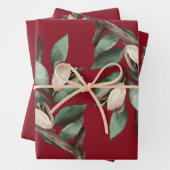 緑の枝を持つアントラー ラッピングペーパーシート (インサイチュ)
