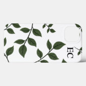 緑の枝を持つモノグラムの離れ葉 Case-Mate iPhoneケース (裏面 (横))