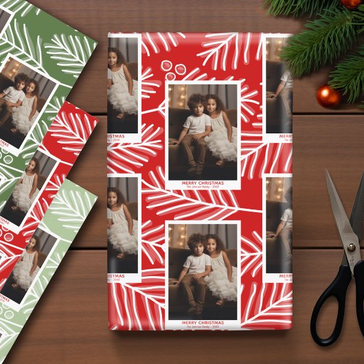 緑の枝メリー書道写真白色タイプ ラッピングペーパーシート