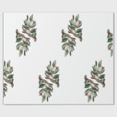 緑の枝付きアントラーラッピング紙 ラッピングペーパー (フラット)