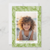 緑の枝書道フォトタイプHappy シーズンカード (正面)