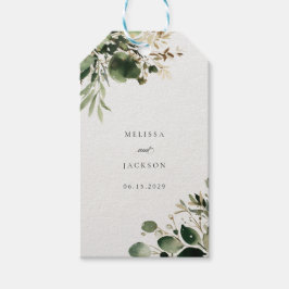 緑の枝結婚の ギフトタグ