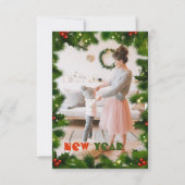 緑の枝1フォトクリスマスカード (正面)