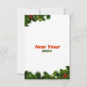 緑の枝1フォトクリスマスカード (裏面)