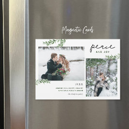 緑の枝2写真の磁気ホリデーカード