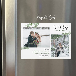 緑の枝2写真磁気クリスマスカード