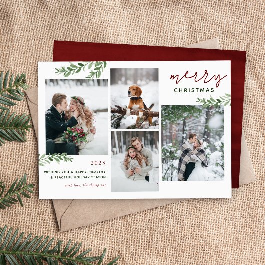 緑の枝4フォトコラージュ シーズンカード