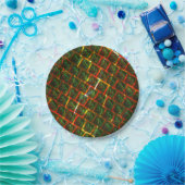 '緑の枠で囲まれた目'、スクラッチまたは赤いグリッド。 ペーパープレート (パーティー)