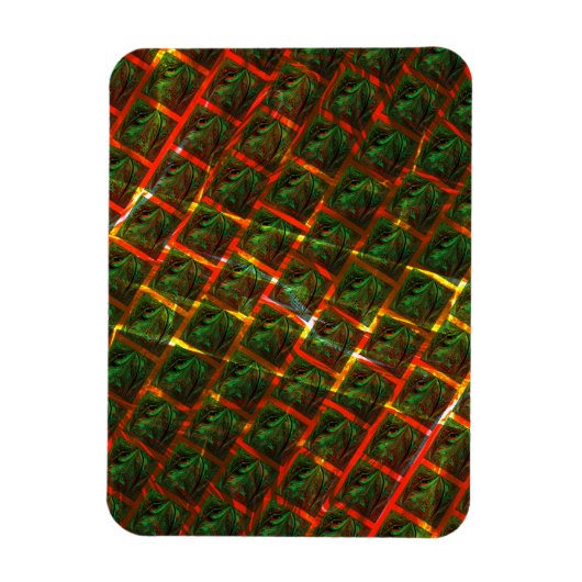 '緑の枠で囲まれた目'、スクラッチまたは赤いグリッド。 マグネット (縦)