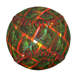 '緑の枠で囲まれた目'、スクラッチまたは赤いグリッド。 野球ボール