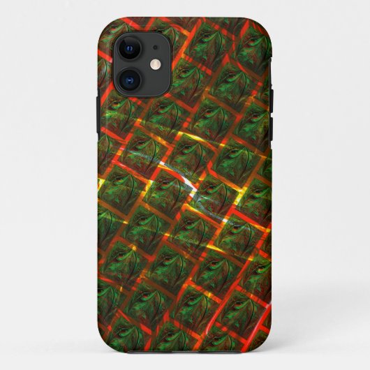 '緑の枠で囲まれた目'、スクラッチまたは赤いグリッド。 Case-Mate iPhoneケース (裏面)