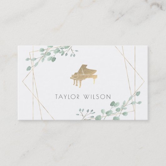 緑の枠のピアニスト 名刺 (正面)
