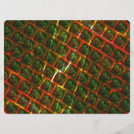 緑の枠の目、引っかき傷または赤い格子模様。 メニュー