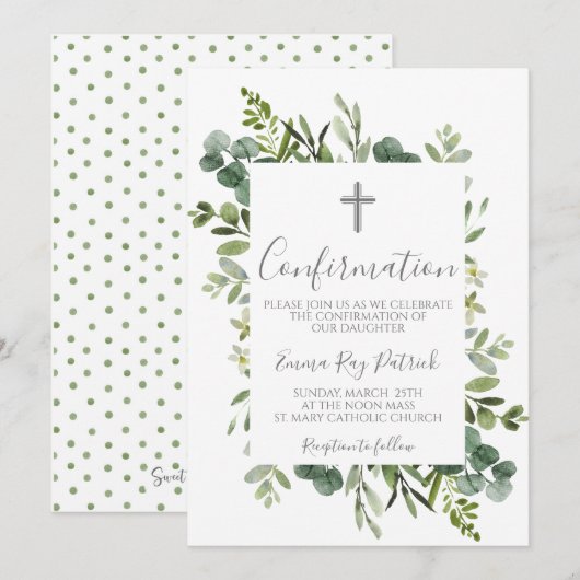 緑の枠の確認 招待状 (正面/裏面)