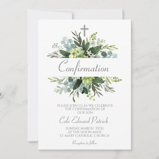 緑の枠の確認 招待状 (正面)