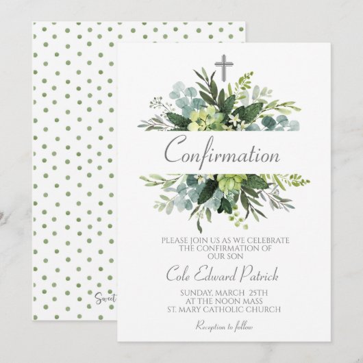 緑の枠の確認 招待状 (正面/裏面)