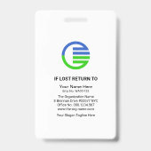 緑の枠ボーダー会社従業員ナース写真 バッジ (裏面)