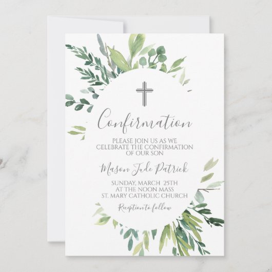 緑の枠確認招待状 招待状 (正面)