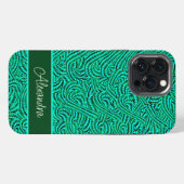 緑の柄 iPhoneケース (裏面横)