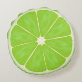 緑の柑橘類のライムのフルーツの切れ ラウンドクッション (裏面)