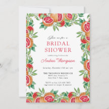 緑の柑橘 |ブライダルシャワー招待状