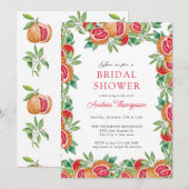 緑の柑橘 |ブライダルシャワー招待状 招待状 (正面/裏面)